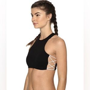 Free People Intimately Side Cross Racerback Bra Black XS/S NWOT